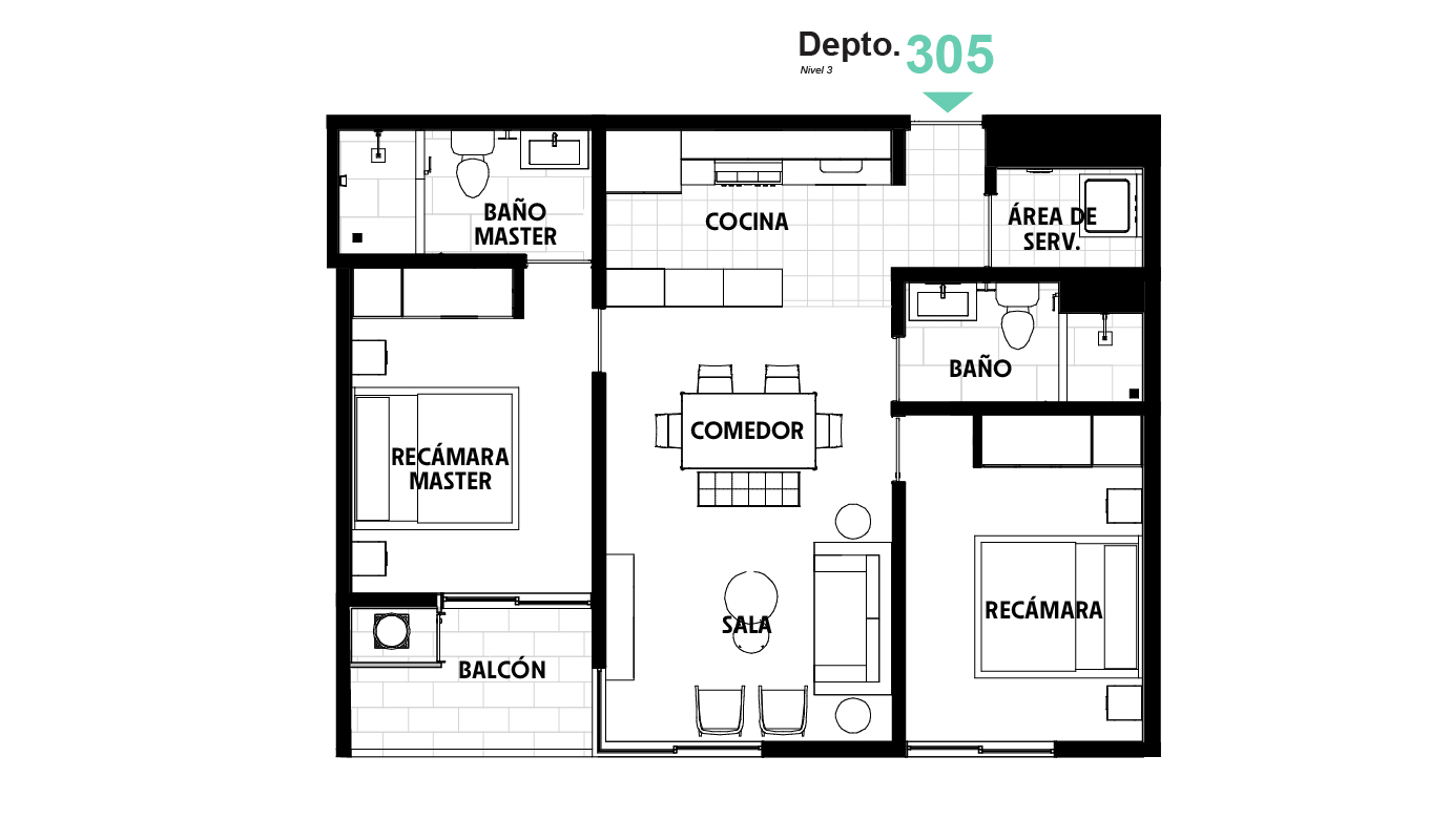 Planta_GB89 - Depto 305